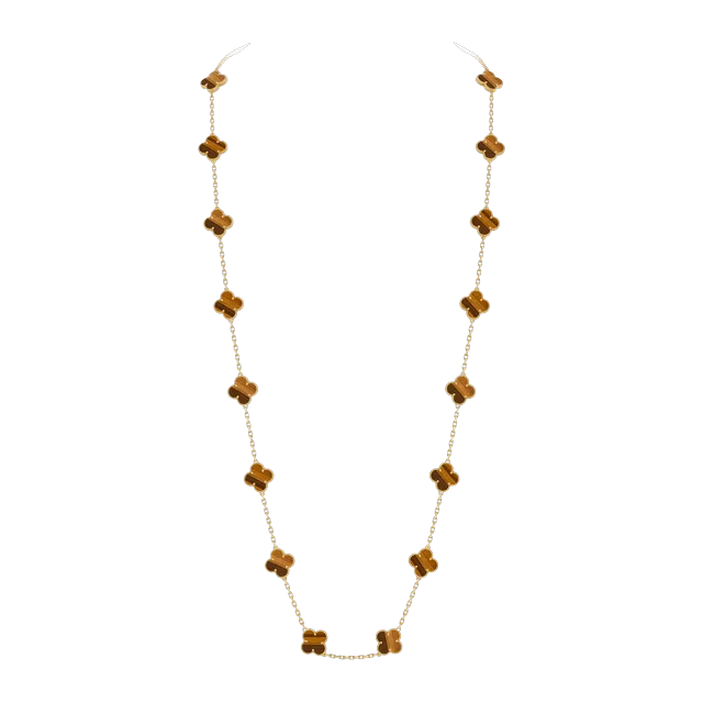 Van Cleef & Arpels Vintage Alhambra 20 Motifs Œil De Tigre Gold — Authentic Jewelry at CLZTURE