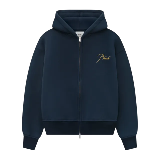 Rhude Classique Full Zip Hoodie Blue — Authentic Rhude in stock at CLZTURE