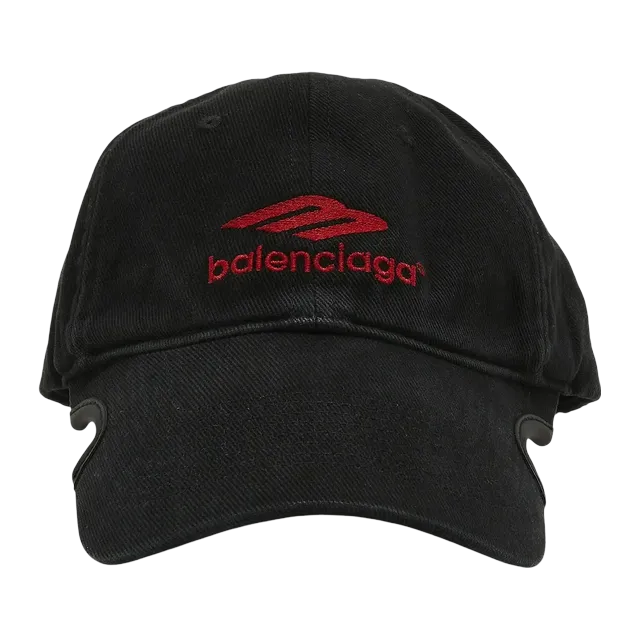 Balenciaga 3B Sports Icon Cap Black/Red — Authentic at CLZTURE