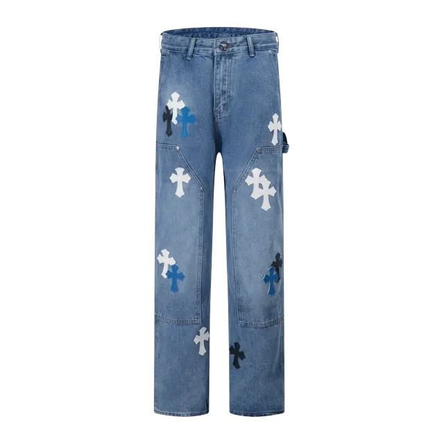 Chrome Hearts Cross Patch Jeans Blue — Authentic Chrome Hearts in stock at CLZTURE