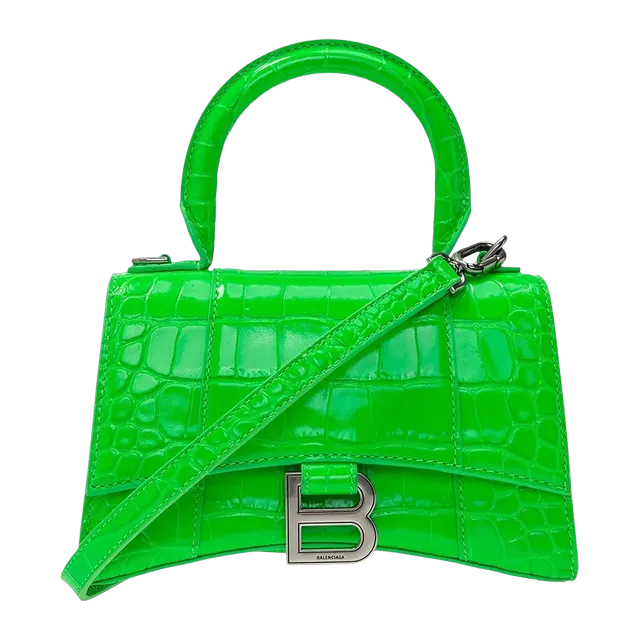 Balenciaga Hourglass Top Xs 19Cm Croco Fluo Green — Authentic Bags & Luggage at CLZTURE