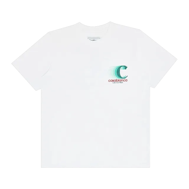 Casablanca Grand Prix Logo Double Sided T-Shirt White — Authentic T-Shirts at CLZTURE