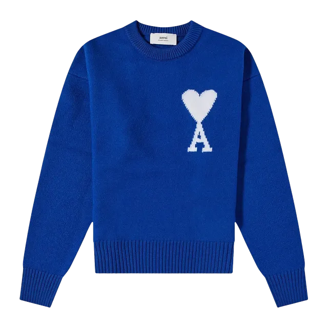 AMI Paris Big Logo Sweater Blue — Authentic AMI in stock at CLZTURE