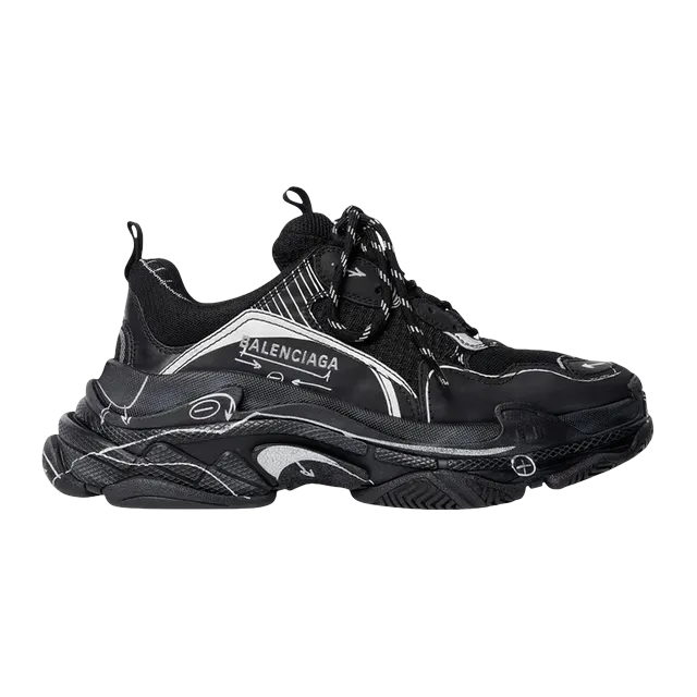 Balenciaga Triple S Sketch Black — Authentic Shoes & Footwear at CLZTURE