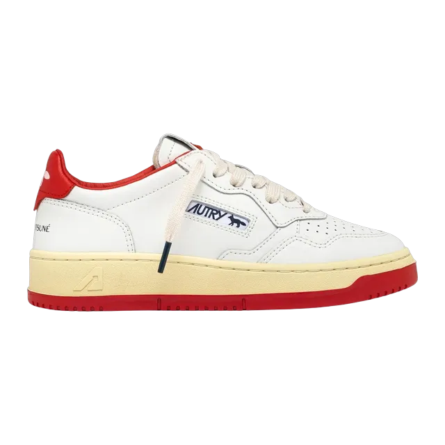 Autry Maison Kitsuné x Medalist Low Red White — Authentic at CLZTURE