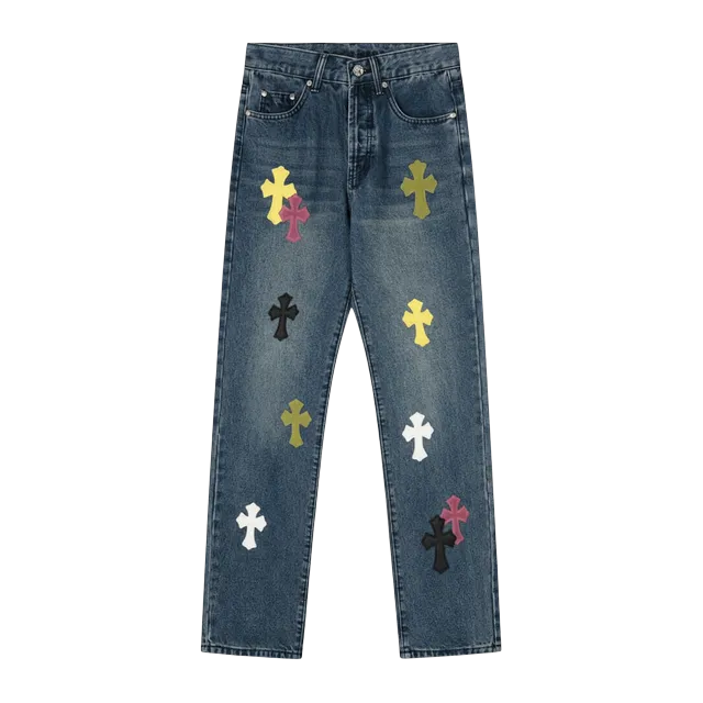 Chrome Hearts Cross Patch Jeans Multi — Authentic Chrome Hearts in stock at CLZTURE