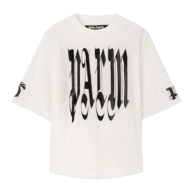 Palm Angels Gothic Logo Over ‘White — Authentic Palm Angels in stock at CLZTURE