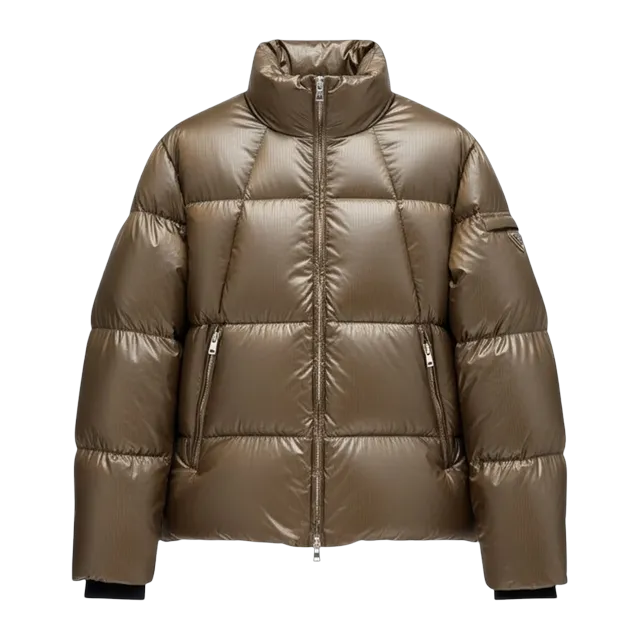Prada Puffer Jacket Nylon Brown — Authentic Jackets & Outerwear at CLZTURE