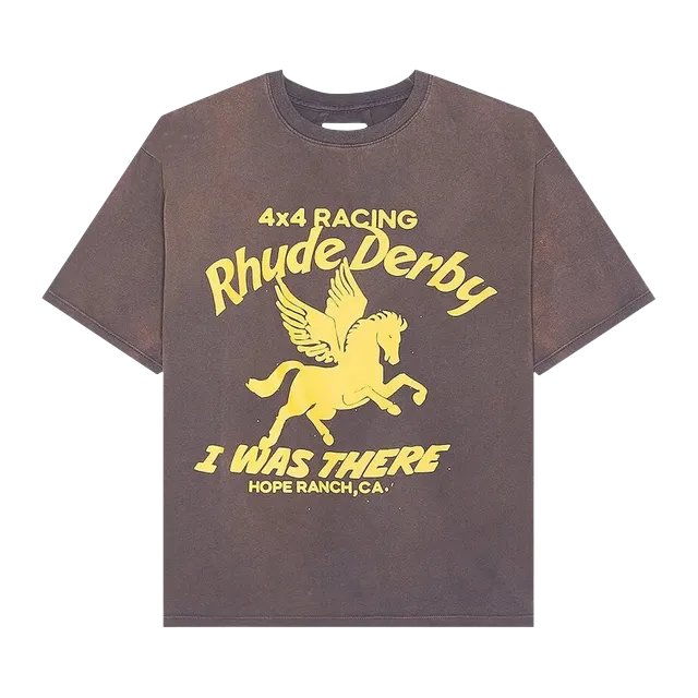 Rhude Derby T-Shirt Vintage Grey — Authentic T-Shirts at CLZTURE