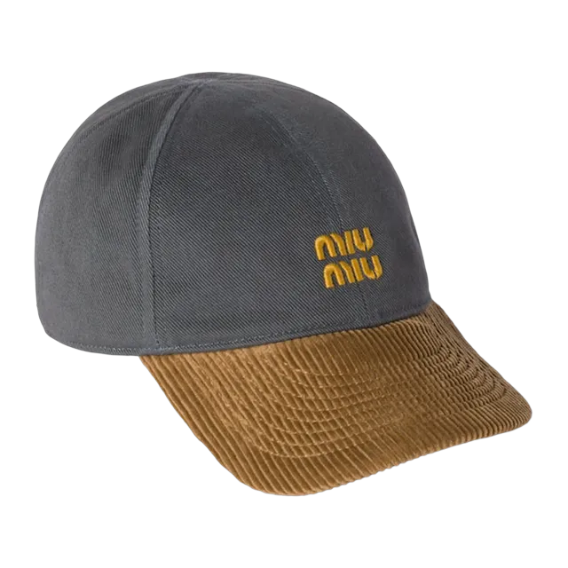Miu Miu Cap Drill velours côtelé Grey — Authentic Miu Miu in stock at CLZTURE