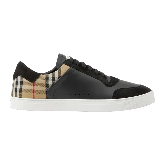 Burberry Sneakers Leather, Cuir Velours Et Check Black — Authentic Shoes & Footwear at CLZTURE