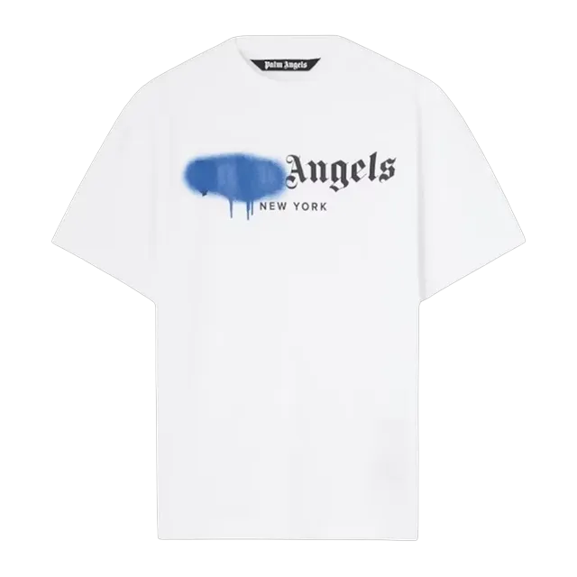 Palm Angels New York Sprayed Logo White — Authentic T-Shirts at CLZTURE