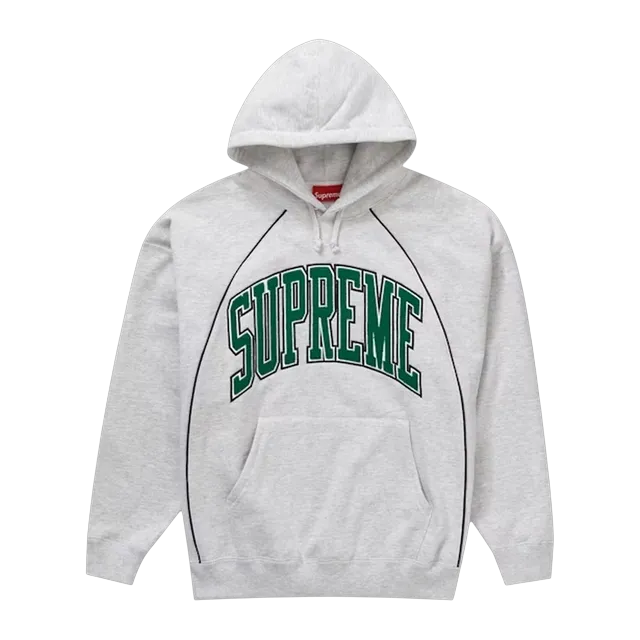Supreme Boxy Piping Arc Hooded Ash Grey — Authentic Hoodies & Sweats at CLZTURE