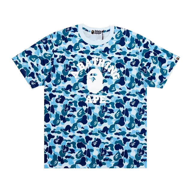 BAPE Abc Camo College T-Shirt Blue — Authentic T-Shirts at CLZTURE