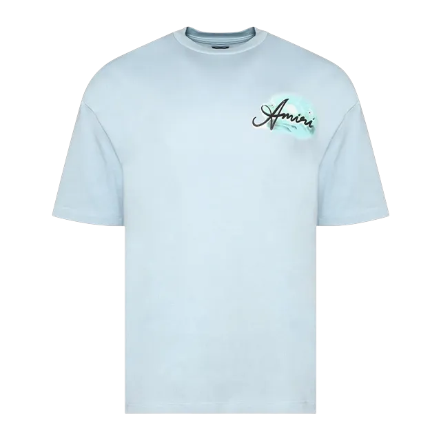 Amiri Airbrush Oversized T-Shirt Cerulean — Authentic at CLZTURE