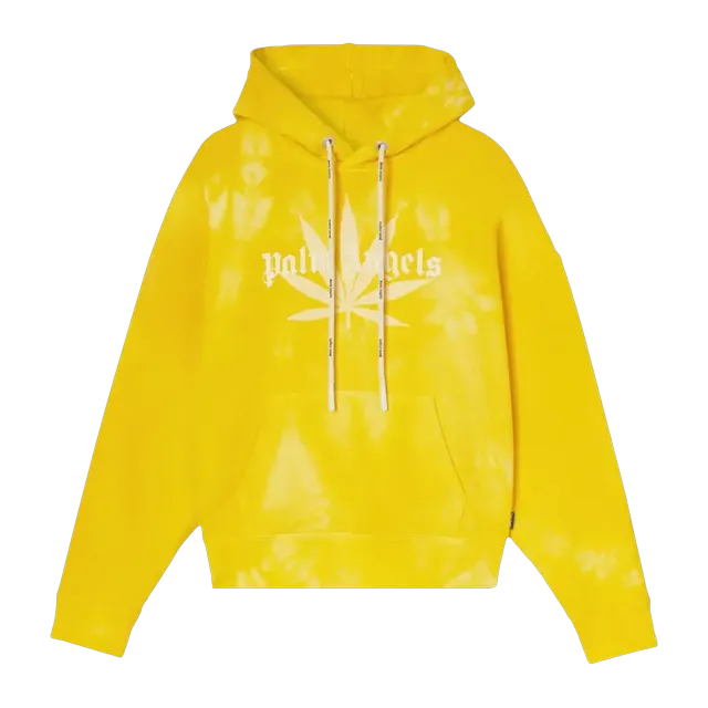 Palm Angels Leaf Tie Dye Hoody Yellow — Authentic Palm Angels in stock at CLZTURE