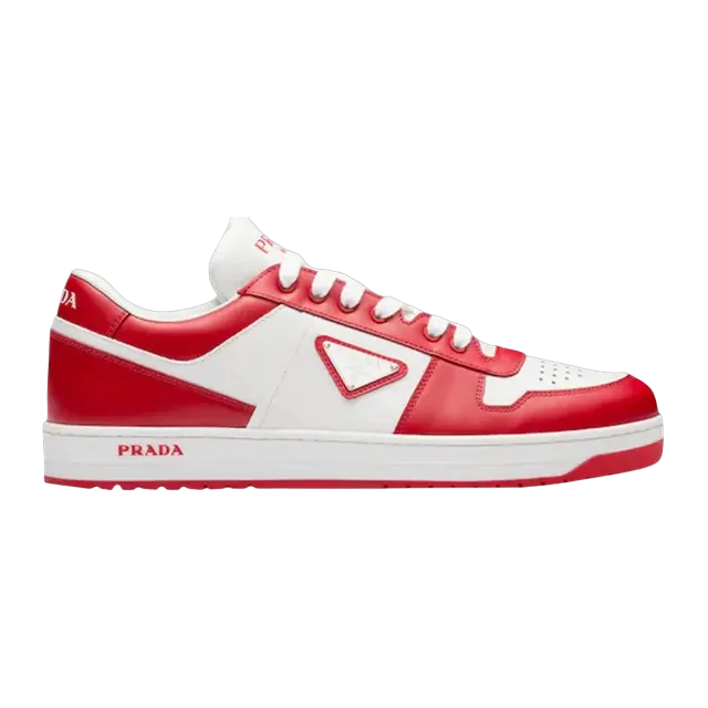 Prada Downtown Leather White Lacquer Red — Authentic Shoes & Footwear at CLZTURE