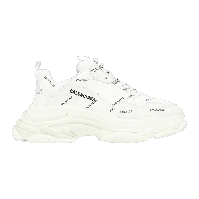 Balenciaga Triple S Allover Logo White — Authentic at CLZTURE