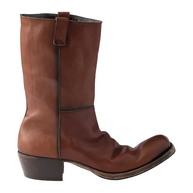 Prada Antique Leather Boots Brown — Authentic at CLZTURE