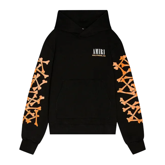 Amiri Bones Hoodie Black/Orange — Authentic Hoodies & Sweats at CLZTURE