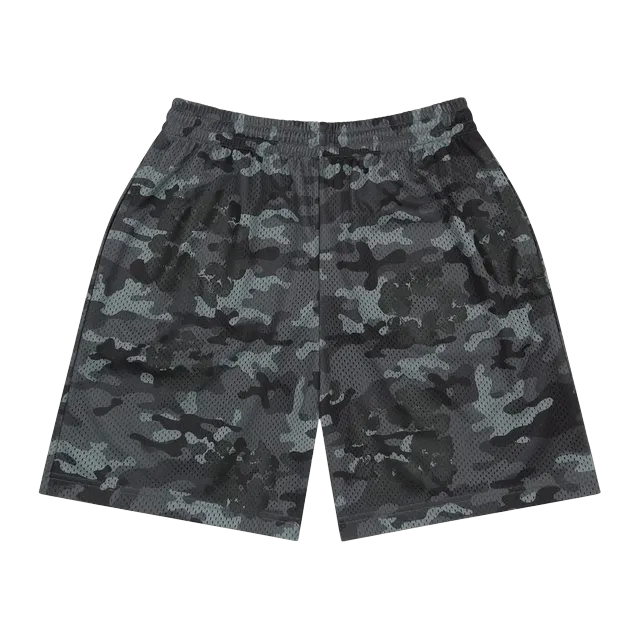 Denim Tears Camo Cotton Wreath Mesh Shorts Black — Authentic Shorts at CLZTURE