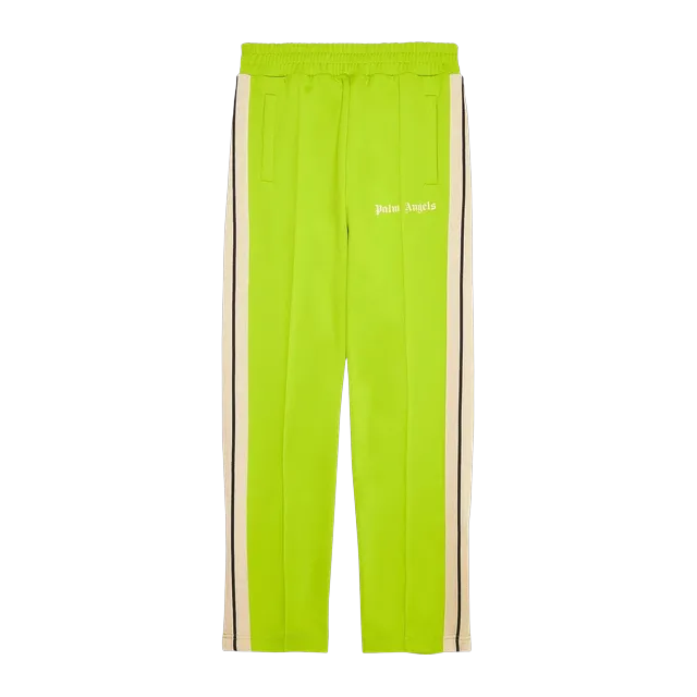 Palm Angels Classic Track Pants Lime Green/Off White — Authentic Pants & Trousers at CLZTURE