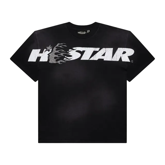 Hellstar Studios Cartoon Logo Glitter Logo T-Shirt Black — Authentic Hellstar in stock at CLZTURE