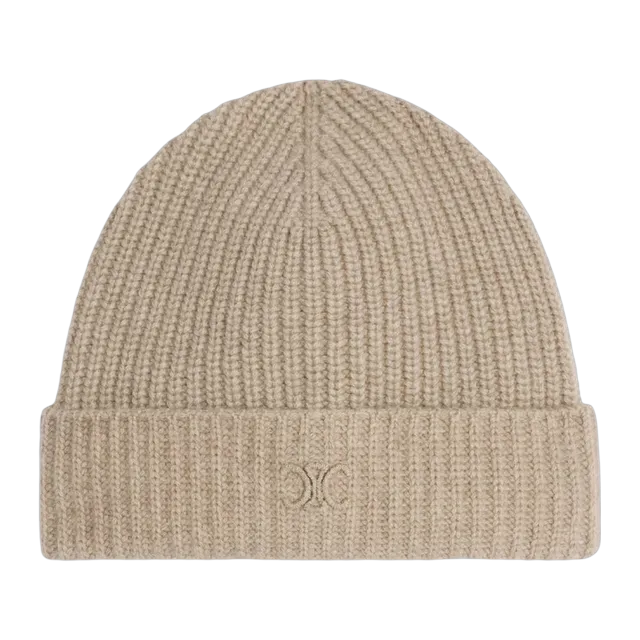 Céline Beanie Triomphe Cachemire Écossais Neutral — Authentic Accessories at CLZTURE