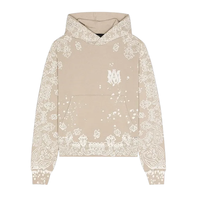 Amiri Bandana Bleach All Over Hoodie Crockery — Authentic Hoodies & Sweats at CLZTURE