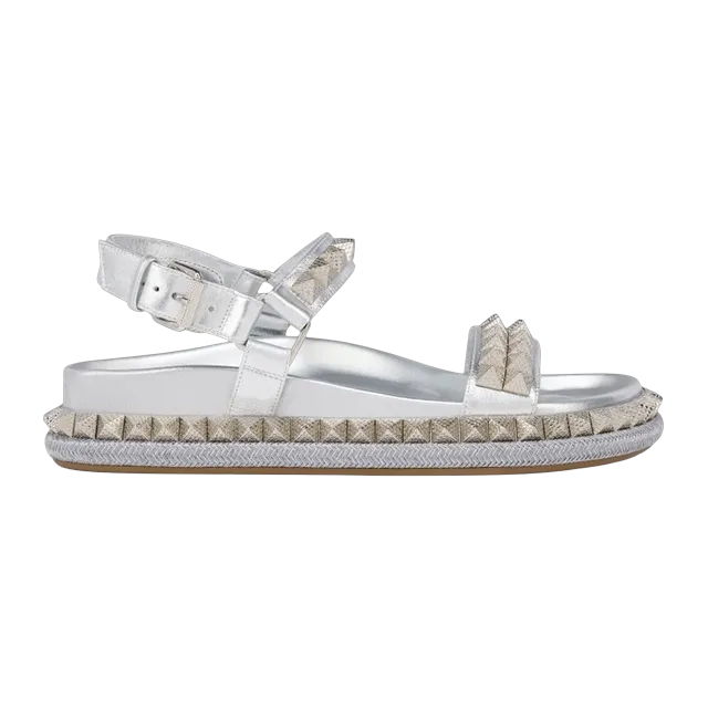 Christian Louboutin Pyrabizz Sandal Silver — Authentic Christian Louboutin in stock at CLZTURE