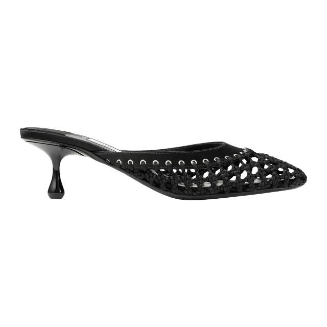 Jimmy Choo Pixie Mule Woven 50Mm Black — Authentic Jimmy Choo in stock at CLZTURE
