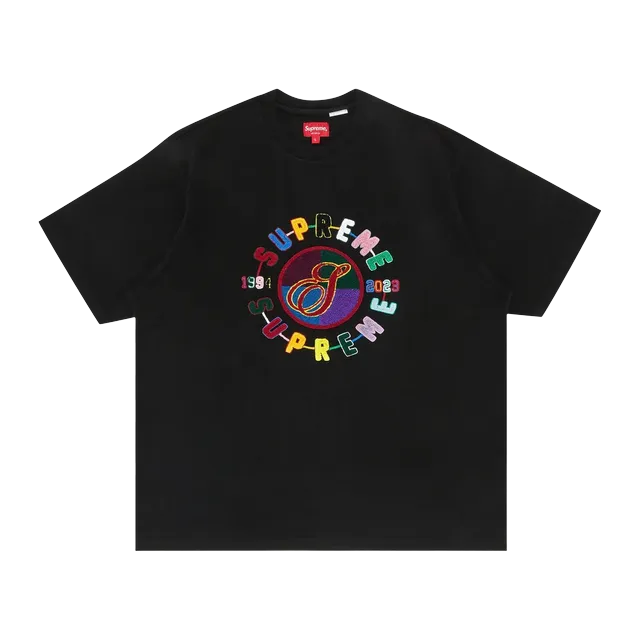 Supreme Chenille Crest Shorts-Sleeve Top Black — Authentic Supreme in stock at CLZTURE