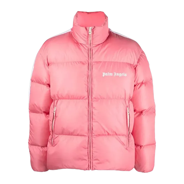 Palm Angels Classic Track Down Jacket Pink/White — Authentic Jackets & Outerwear at CLZTURE