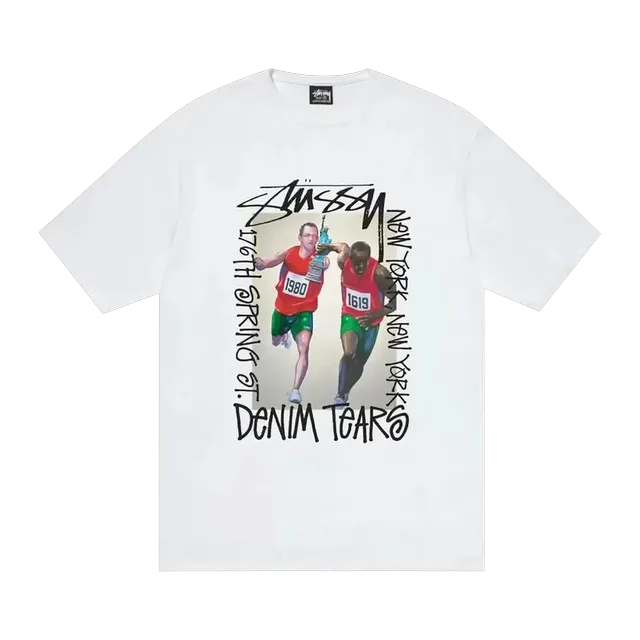 Denim Tears Stussy x Relay T-Shirt White — Authentic Denim Tears in stock at CLZTURE