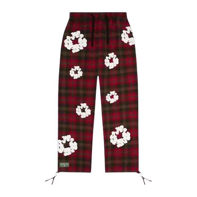 Denim Tears Cotton Wreath Pajama Pants Red — Authentic Pants & Trousers at CLZTURE