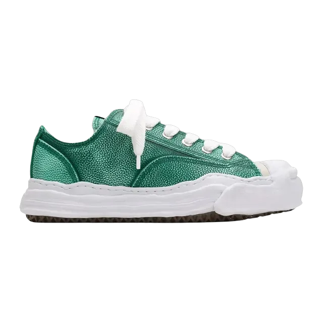 Mihara Yasuhiro Hank Og Sole Brushed Shrink Leather Low Green — Authentic Shoes & Footwear at CLZTURE