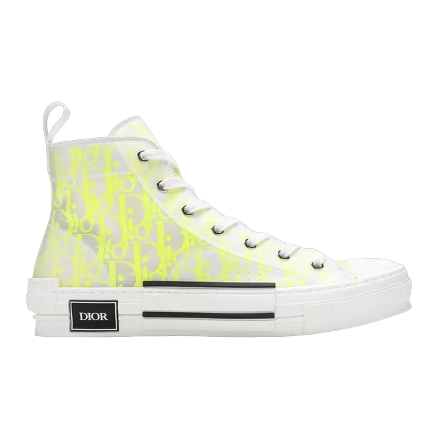Dior Sneakers B23 Haute Oblique White Yellow — Authentic Shoes & Footwear at CLZTURE