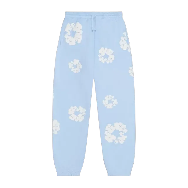 Denim Tears The Cotton Wreath Sweatpants Blue — Authentic Pants & Trousers at CLZTURE