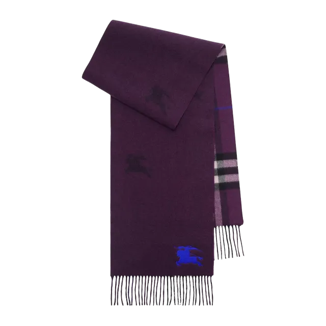 Burberry Scarf Réversible Cachemire Check Ekd Purple — Authentic Burberry in stock at CLZTURE