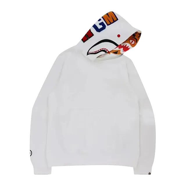 BAPE Shark x Tiger Pullover Hoodie White — Authentic Bape in stock at CLZTURE