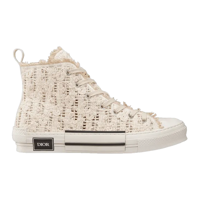 Dior Sneakers B23 Haute Oblique Macramé Cream — Authentic Shoes & Footwear at CLZTURE