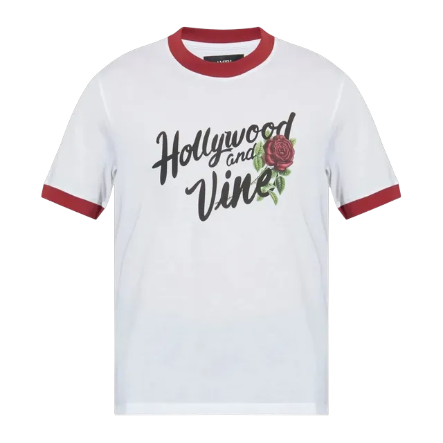Amiri Rose Ringer White — Authentic T-Shirts at CLZTURE