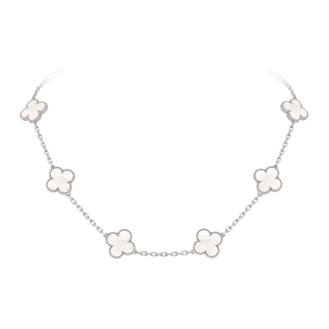 Van Cleef & Arpels Vintage Alhambra 10 Motifs Nacre Silver — Authentic Jewelry at CLZTURE