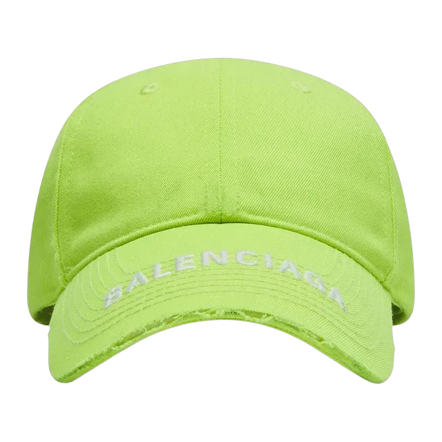 Balenciaga Logo Visor Cap Fluo Yellow/White — Authentic Balenciaga in stock at CLZTURE