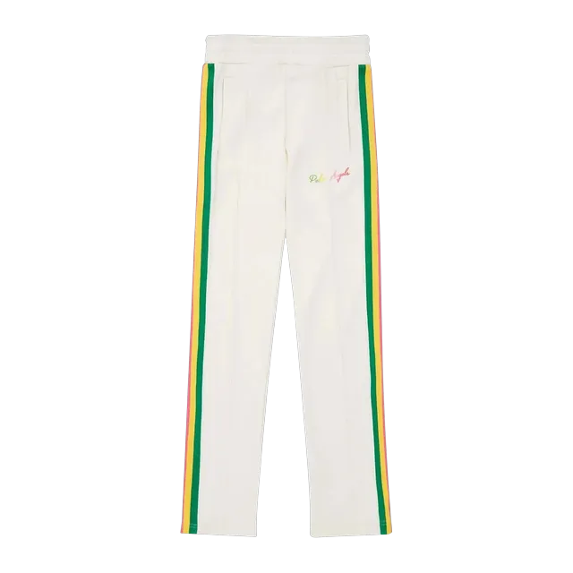 Palm Angels Miami Logo Track Pants Off White/Multicolor — Authentic Pants & Trousers at CLZTURE