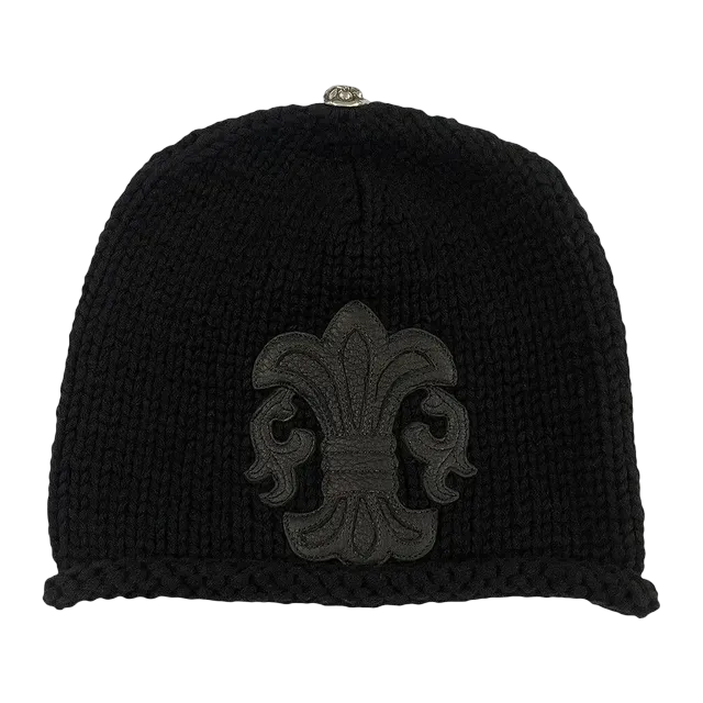 Chrome Hearts Fleur Patch Beanie Black — Authentic Chrome Hearts in stock at CLZTURE