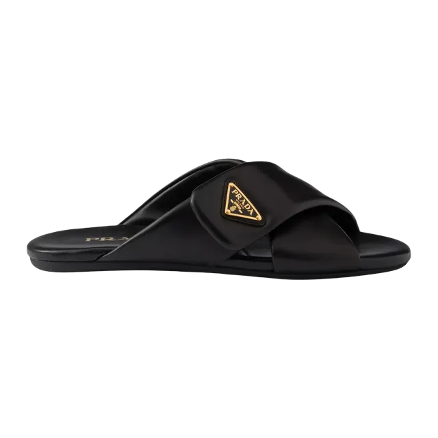 Prada Padded Nappa Leather Slides Black — Authentic Shoes & Footwear at CLZTURE