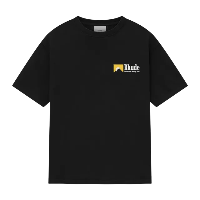 Rhude International Racing Logo T-Shirt Black — Authentic Rhude in stock at CLZTURE