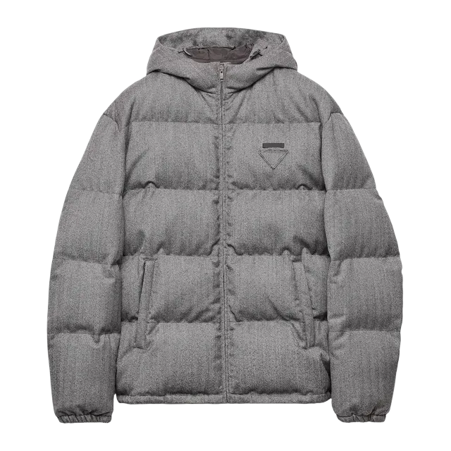 Prada Puffer Jacket Wool De Poids Moyen Grey — Authentic Prada in stock at CLZTURE