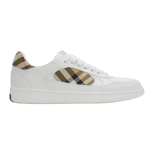Burberry Sneakers Terrace Leather Check​ White — Authentic Shoes & Footwear at CLZTURE